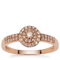 Natural Pink Diamonds Ring in 9K Rose Gold 0.36ct
