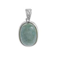 Type A Burmese Jade Pendant in Sterling Silver 8.63cts