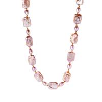 Baroque and Kaori Cultured Pearl Necklace in Gold Tone Sterling Silver