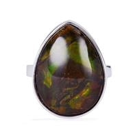 AA Ammolite Ring in Sterling Silver (20x14mm)