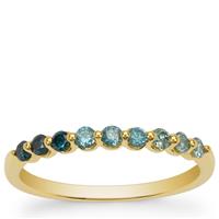 Blue Ombre Diamonds Ring in 9K Gold 0.33ct