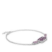 Moroccan Amethyst Bracelet with White Zircon in Sterling Silver 2.40cts