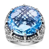 Sky Blue Topaz Ring in Sterling Silver 28.35cts