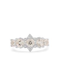 Champagne Danburite Ring with White Zircon in Sterling Silver 2.10cts
