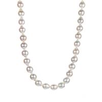 South Sea Cultured Pearl Necklace in Sterling Silver (9 x 8mm)