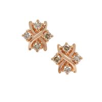 Champagne Argyle Diamonds Earrings in 9K Rose Gold 0.26ct