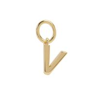 Molte V Letter in Gold Plated Sterling Silver