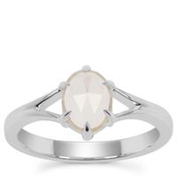 Rose Cut Plush Diamond Sunstone Ring in Sterling Silver 0.98ct