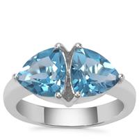 Swiss Blue Topaz Ring in Sterling Silver 4.15cts