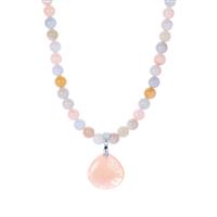 Multi-Colour Beryl Necklace with Morganite in Sterling Silver 134.45cts