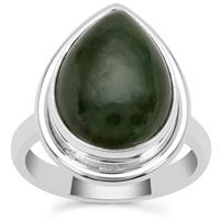 Nephrite Jade Ring in Sterling Silver 10cts