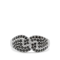 Black Spinel Ring in Sterling Silver 0.80ct