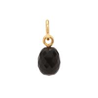 Molte Black Onyx Oval Charm in Gold Plated Silver