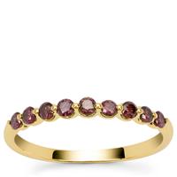 Purple Diamonds Ring in 9K Gold 0.33ct