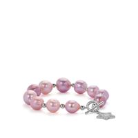 Baroque Lavender Pearl Bracelet with White Topaz in Sterling Silver (12 x 11mm)