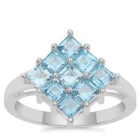 Swiss Blue Topaz Ring in Sterling Silver 1.67cts