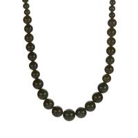 Nephrite Jade Graduated Necklace in Sterling Silver 193.70cts