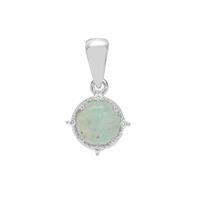 Gem-Jelly™ Aquaprase™ Pendant with White Sapphire in Sterling Silver 1.45cts