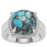 Egyptian Turquoise Ring in Sterling Silver 6.81cts