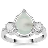 Gem-Jelly™ Aquaprase™ & White Sapphire Sterling Silver Ring ATGW 2.10cts