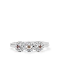 Champagne Diamond Ring  in Sterling Silver 0.05ct