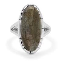 Purple Labradorite Ring in Sterling Silver 12cts