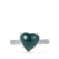 Olmec Jadeite Ring with Topaz in Sterling Silver 3.31cts