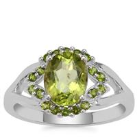  Red Dragon Peridot Ring with Chrome Diopside in Sterling Silver 2.28cts