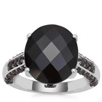 Black Spinel Ring in Sterling Silver 8.18cts