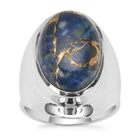 Copper Mojave Lapis Lazuli Ring in Sterling Silver 12cts