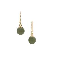 Nephrite Jade Earrings in Gold Plated Sterling Silver 11.85cts