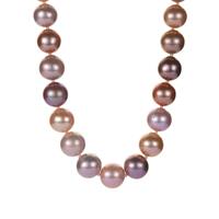 Naturally Orchid Edison Cultured Pearl Strand Graduated Necklace in Sterling Silver