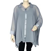 Destello Relaxed Fit Silhoutte Shirt (Choice of 6 Sizes) Grey