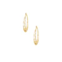 9K Gold Diamond Cut Creole Earrings 1.60g