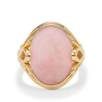 Peruvian Pink Opal Ring  in Gold Plated Sterling Silver 8.80cts