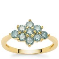 Blue Lagoon Diamonds Ring in 9K Gold 1cts