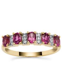 Comeria Garnet Ring with Diamond in 9K Gold 1.10cts