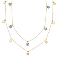 Blue Moonstone Necklace in Vermeil 4.20cts