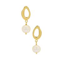 Kaori Cultured Pearl Earrings in Gold Plated Sterling Silver (6mm)