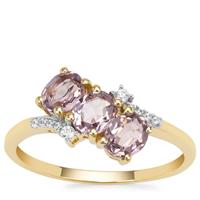 Burmese Pink Spinel Ring with White Zircon in 9K Gold 1.21cts