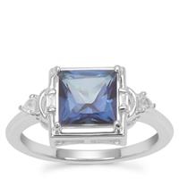 Hope Topaz Ring with White Zircon in Sterling Silver 2.30cts