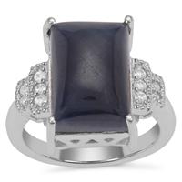 Bharat Sapphire Ring with White Zircon in Sterling Silver 13.80cts