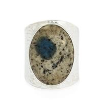 15.73ct K2 Azurite Sterling Silver Aryonna Ring