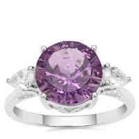 Bahia Amethyst Ring with White Zircon in Sterling Silver 3.96cts