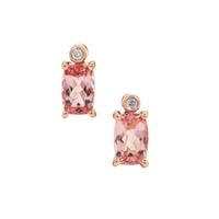 Cherry Blossom™ Morganite Earrings with Natural Pink Diamond in 9K Rose Gold 0.90ct