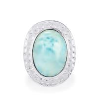 Larimar Ring in Sterling Silver 13.42cts