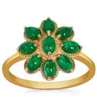 Sandawana Emerald Ring in 9K Gold 1.53cts