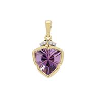 Lehrer Infinity Cut Ametista Amethyst Pendant with Diamond in 9K Gold 5.25cts