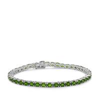 Chrome Diopside Bracelet in Rhodium Flash Sterling Silver 7.81cts