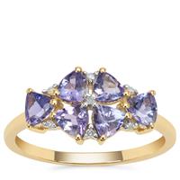 AA Tanzanite Ring with Diamond in 9K Gold 1.40cts